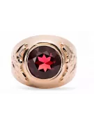 Vintage 14k ružové zlato Rubínový prsteň Vintage štýl vrc078r